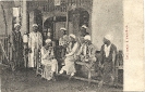 Café arabe à Port Said, Egypte, carte postale historique