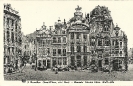 Grand' Place, Bruxelles - Market Place, Brussels, North Side, historic postcard