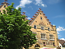 Rathaus, Ulm - Seccomalerei mit Motive der Handelsbeziehungen