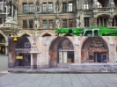 Photograph of a Photograph : mock up panel in front of the construction site, Marienplatz - the town hall of Munich, 08.01.2013 