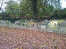 Von Sandt-Ufer, Rüngsdorf-Godesberg, Graffiti auf der Mauer entlang der Rheinpromenade, 30.10.2013