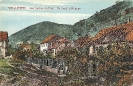 Jardins du Pont,  au fond:  le Rangen, Vieux-Thann (Alsace), carte postale historique