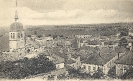 Vaucouleurs, Panorama de la ville avec l'église Saint Laurent, carte postale historique 