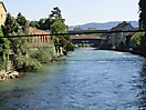 Limmatpromenade, Baden (AG), Schweiz - Holzbrücke