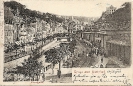 Kreuzgasse, Karlsbad (Karlovy Vary), historische Ansichtskarte, 1901