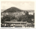 Mühlbrunnkolonnade am linken Ufer der Teplá mit Blick auf Schloßberg, Karlsbad (Karlovy), historische Fotografie, L.W.K-Verlag