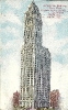 Woolword Building, New York, Highest Office Building in the World, 55 Stories, 750 ft. High, Historic Postcard, 1912 